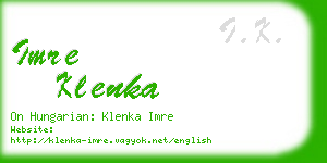 imre klenka business card